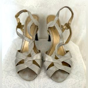 B.P. Platinum Heeled Sandals
